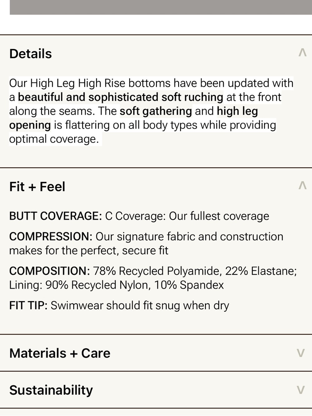 Summersalt Ruched High Leg High Rise Bottom - Picture 7 of 7